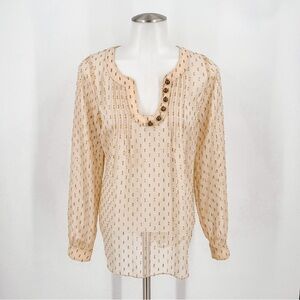 Plenty By Tracy Reese Women's Beige/Gold Scoop Neck Glitter
